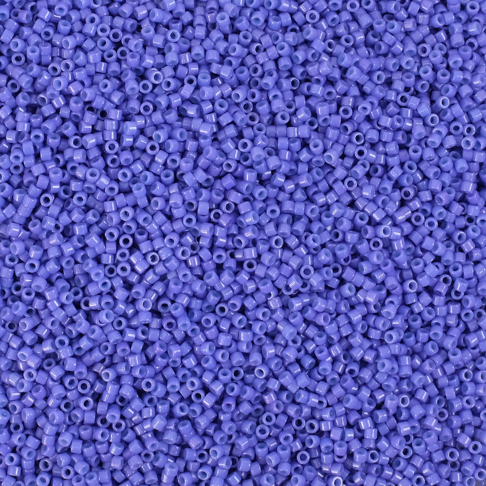 8 grams of Miyuki Délica 11/0 Duracoat Opaque Dyed Violet DB2359 beads