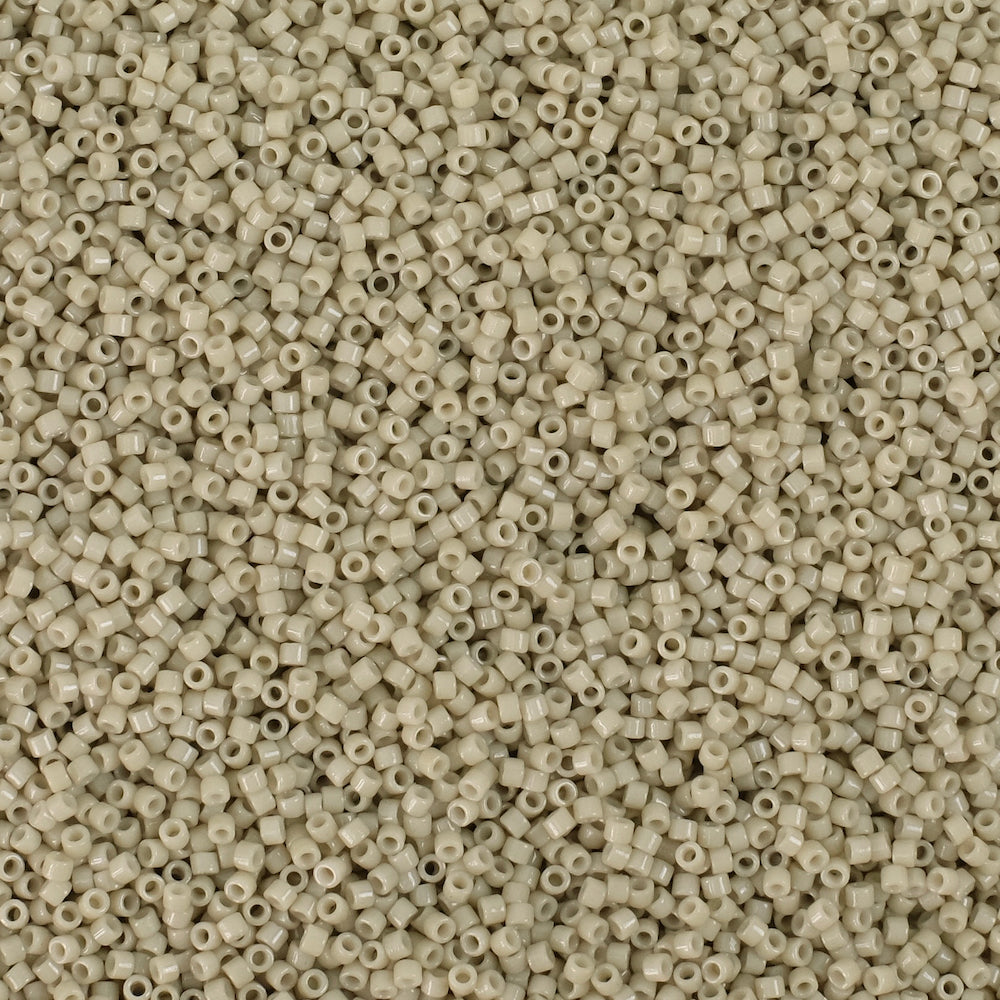 8 grams of Miyuki Délica 11/0 Duracoat Opaque Dyed Oyster DB2363 beads