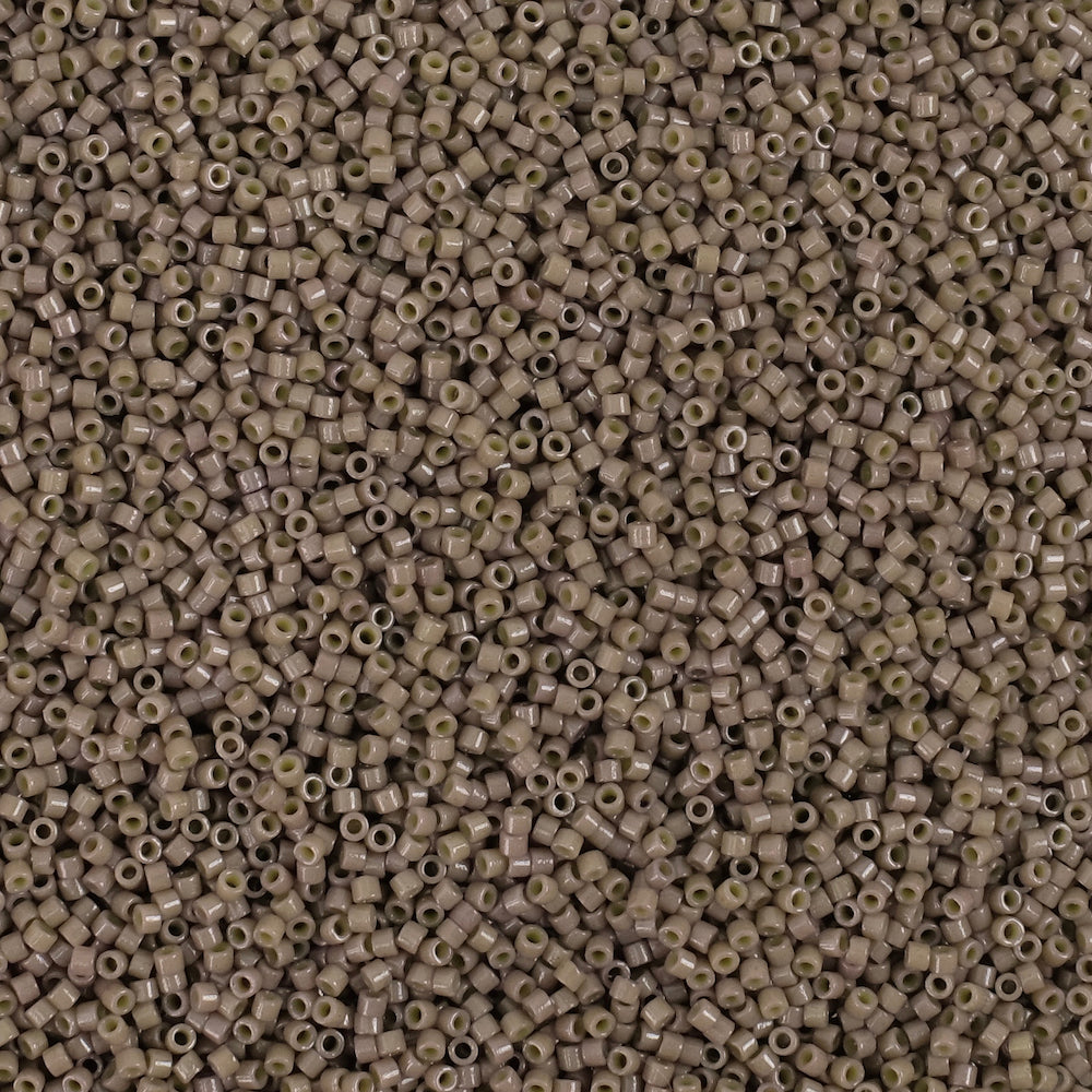 8 grams of Miyuki Délica 11/0 Duracoat Opaque Dyed Taupe DB2365 beads