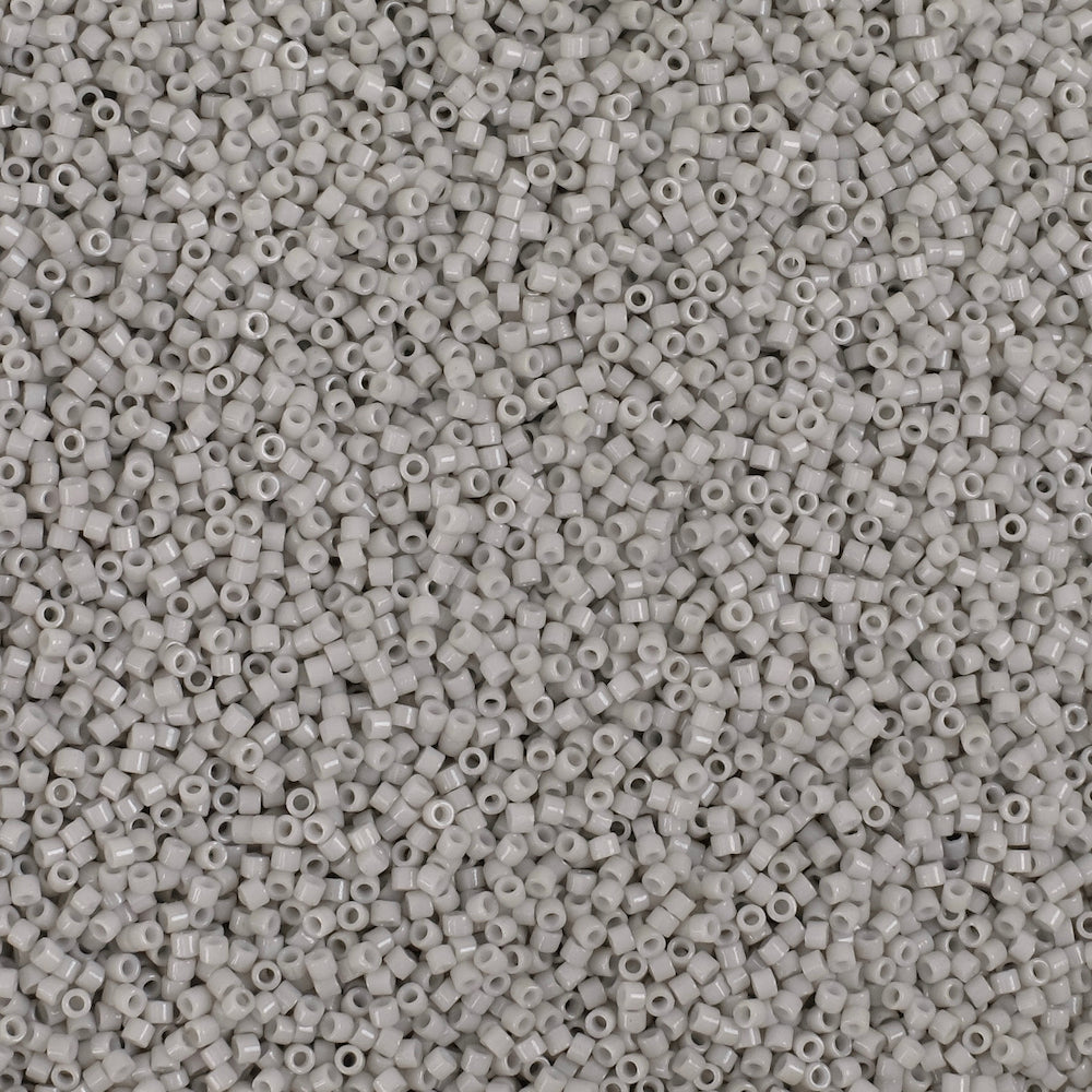 8 grams of Miyuki Délica 11/0 Duracoat Opaque Dyed Mist Gray DB2366 beads