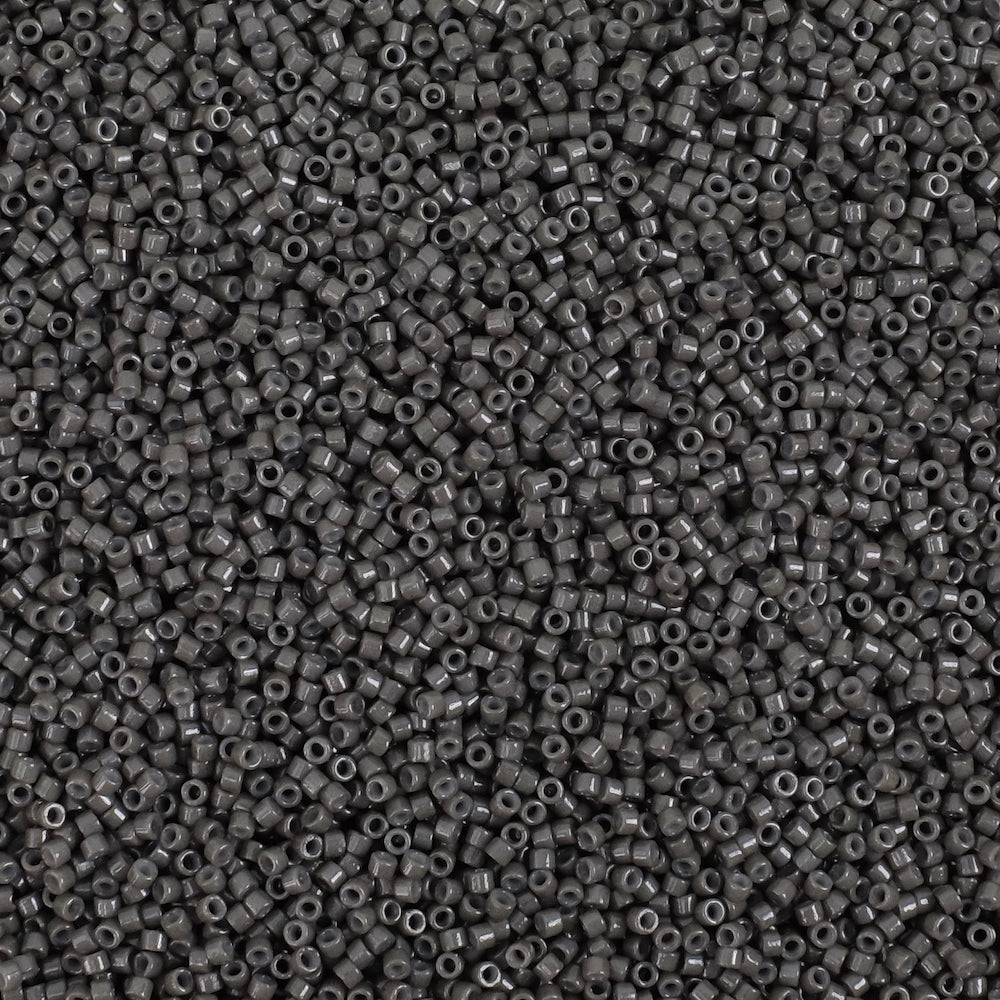 8 grams of Miyuki Délica 11/0 Duracoat Opaque Dyed Charcoal DB2368 beads