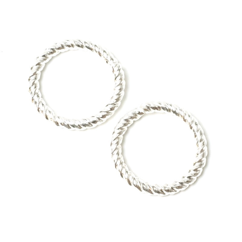 2 open twisted rings 18mm in Silver 925 Premium brass