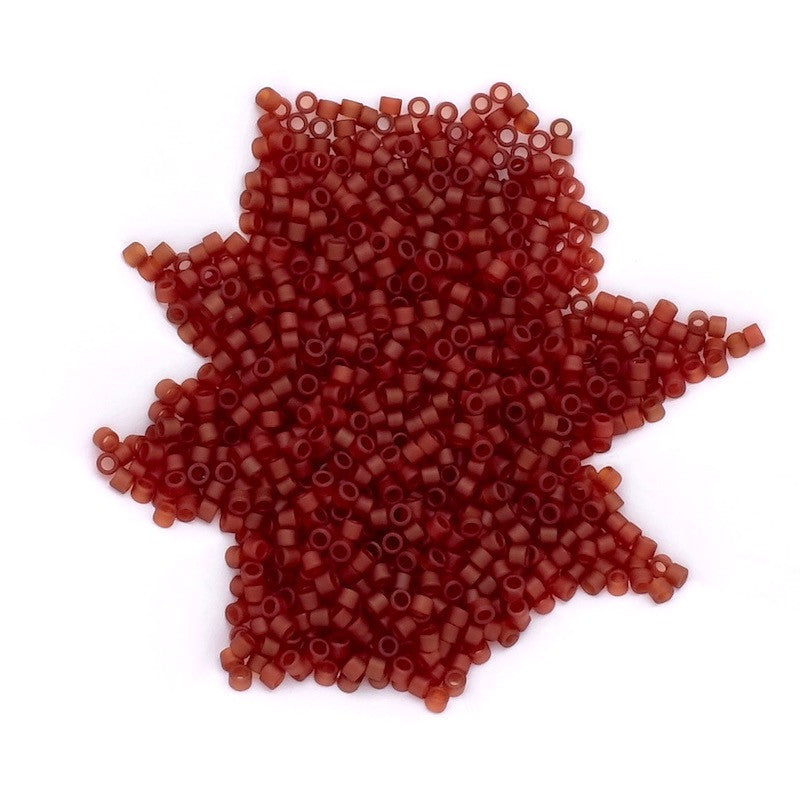 8 grams of Miyuki Délica 11/0 Matted tr. dark Cranberry N°1262 beads 