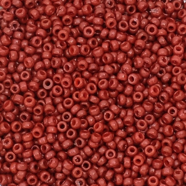 8 grams of Miyuki Rocailles 15/0 beads, Duracoat Opq Maroon No. 4470
