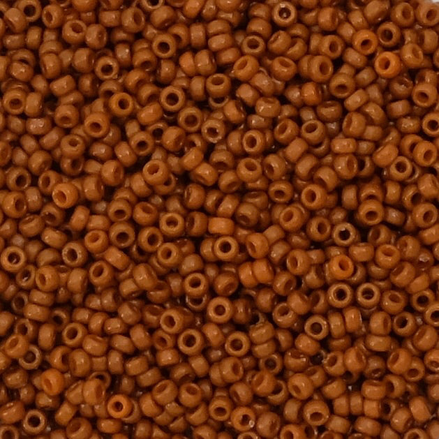 8 grams of Miyuki Rocailles 15/0 beads, Duracoat Opq Sienna No. 4459