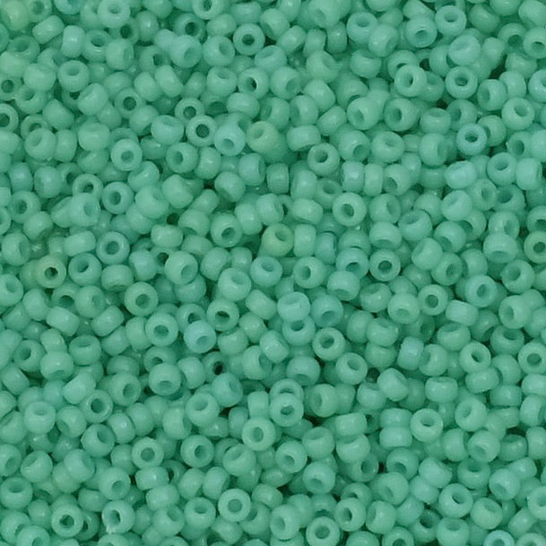 8 grams of Miyuki Rocailles 15/0 beads, Duracoat Opq Sea Opal No. 4475