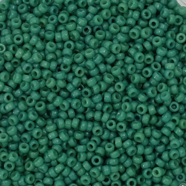 8 grams of Miyuki Rocailles 15/0 Duracoat Opq Spruce Beads No. 4477