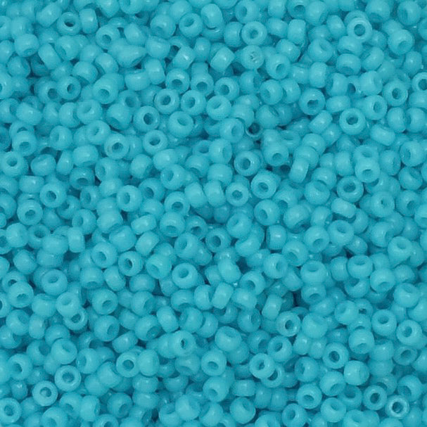 8 grams of Miyuki Rocailles 15/0 beads, Duracoat Opq Underwater Blue No. 4480