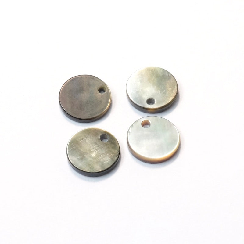 Natural Black Mother-of-Pearl 8mm Round Sequin Pendant