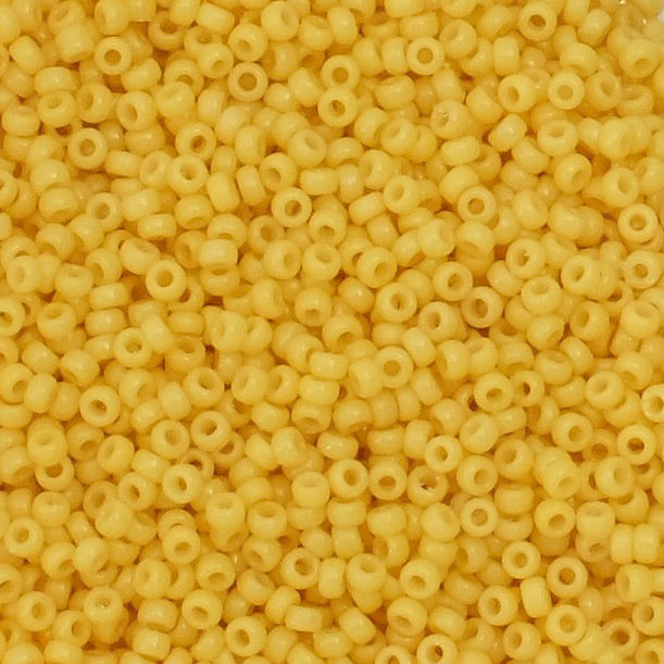 8 grams of Miyuki Rocailles 15/0 beads, Duracoat Opaque Banana No. 4452