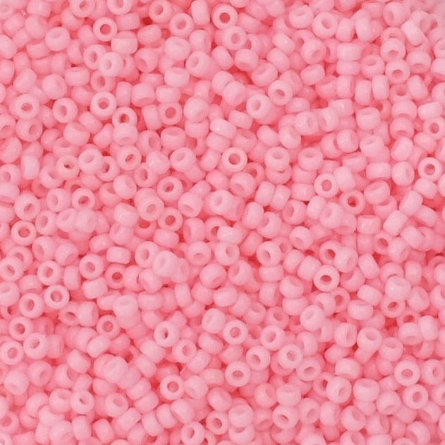 8 grams of Miyuki Rocailles 15/0 beads, Duracoat Opq Lt Carnation No. 4466
