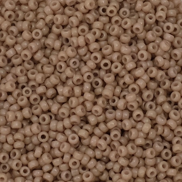 8 grams of Miyuki Rocailles 15/0 beads, Duracoat Opq Beige No. 4455