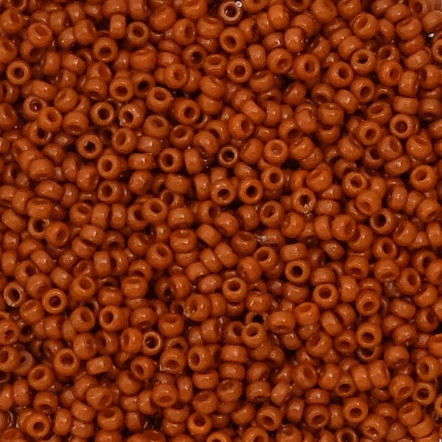 8 grams of Miyuki Rocailles 15/0 beads, Duracoat Opq Persimon