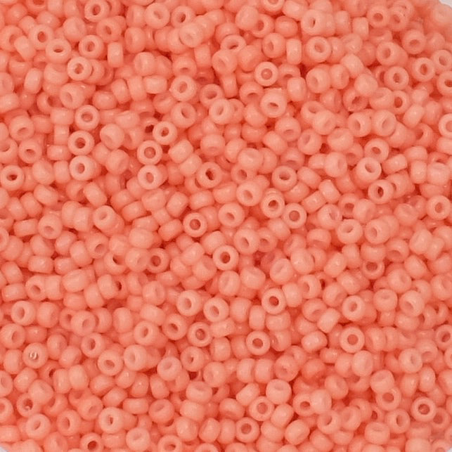 8 grams of Miyuki Rocailles 15/0 beads, Duracoat Opq Dk Salmon No. 4462