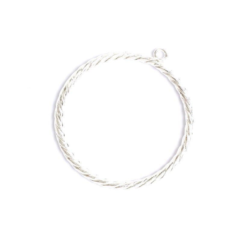 Silver plated 925 Premium brass twisted circle pendant
