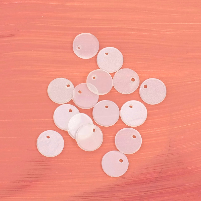 8mm round sequin pendant in natural Moonstone gemstone