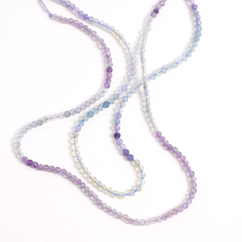Strand of natural faceted beads 2mm Fluorite