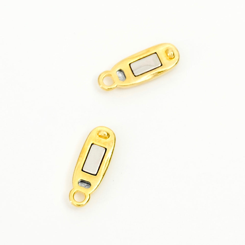 Gold-plated magnetic clasp with 2 rings