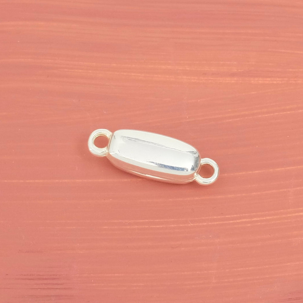 Silver-plated magnetic clasp with 2 rings