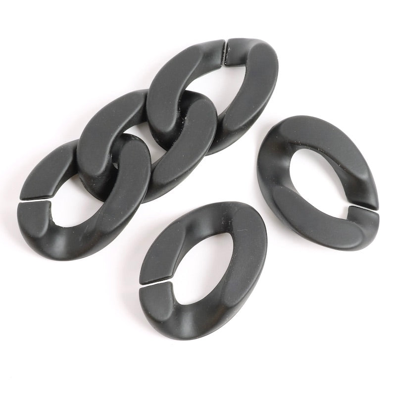 6 links 20x28mm in matt black acetate 