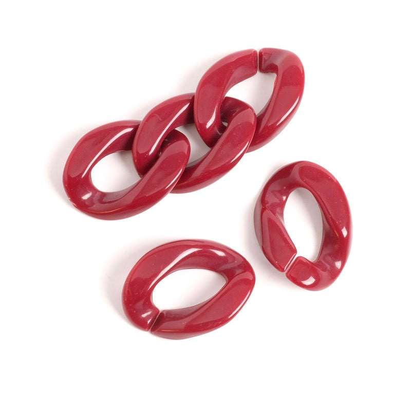 8 links 16x22.5mm in Bordeaux acetate