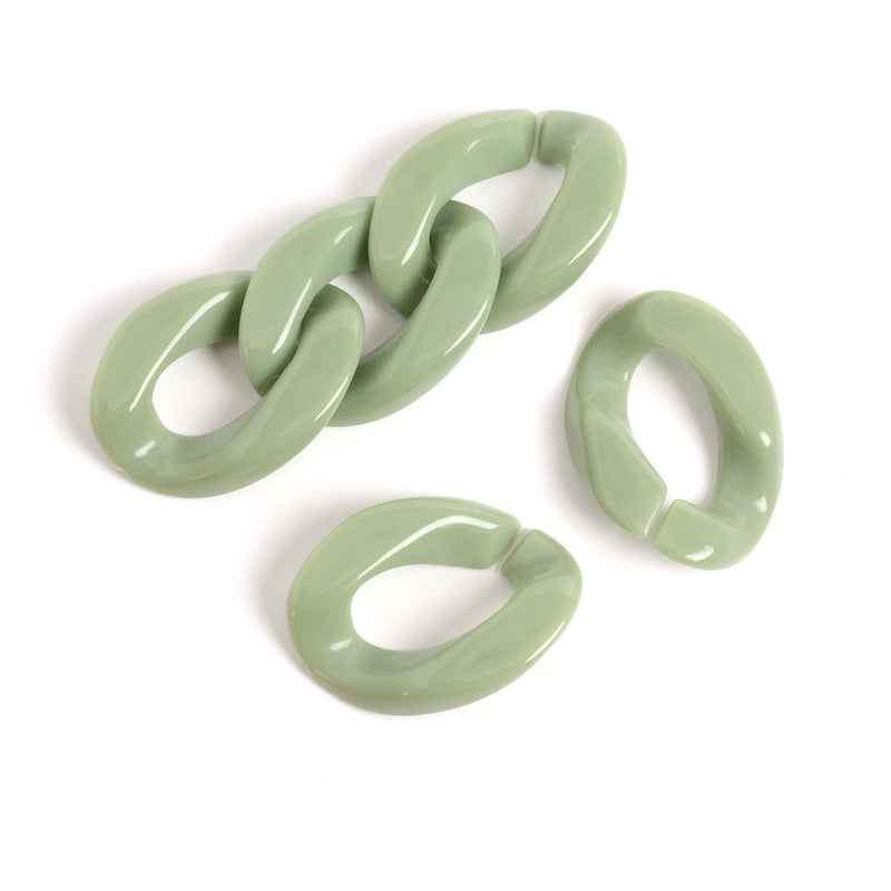 8 links 16x22.5mm in Clay green acetate