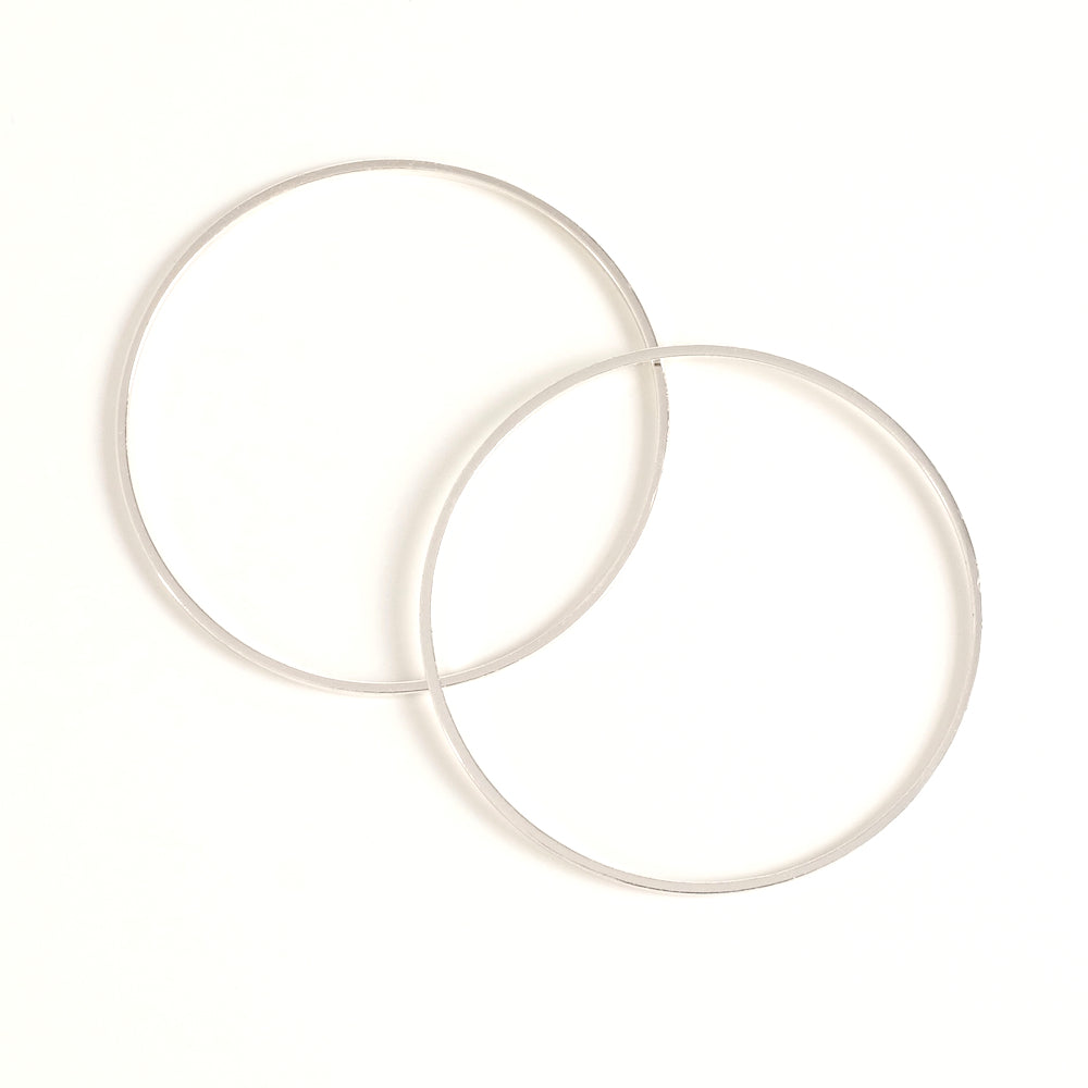 2 40mm Ring Connectors in Premium 925 Silver-Plated Brass