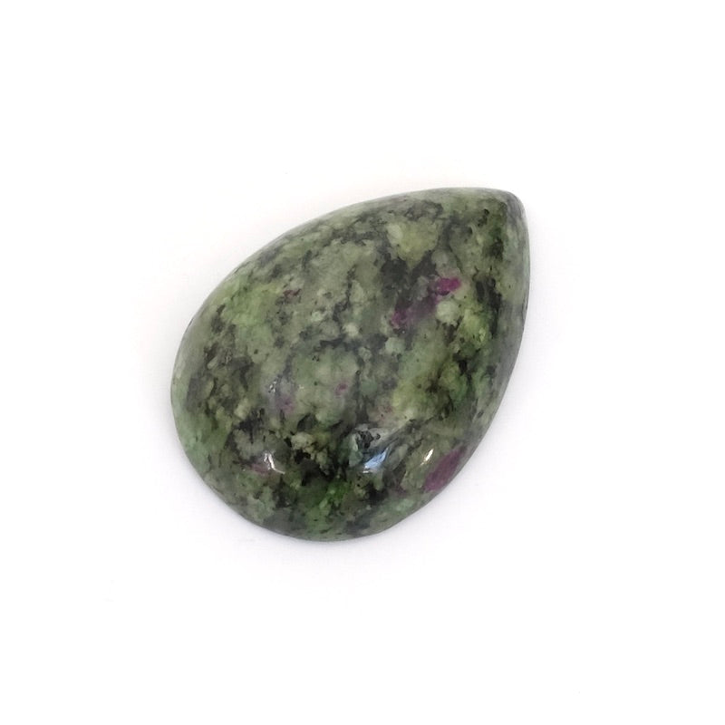 Copy of Cabochon natural stone Drop 25 x 18mm Ruby on Zoïsite Anyolite