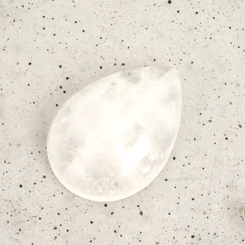 Cabochon natural stone Drop 25 x 18mm Crystal Quartz