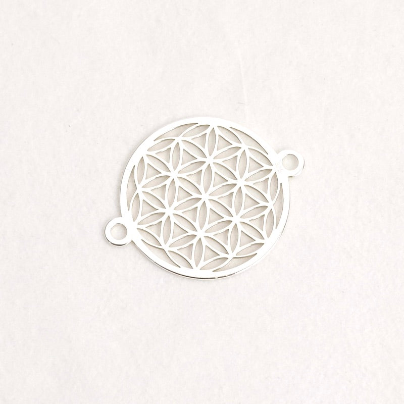 Flower of life connector in sterling silver 925