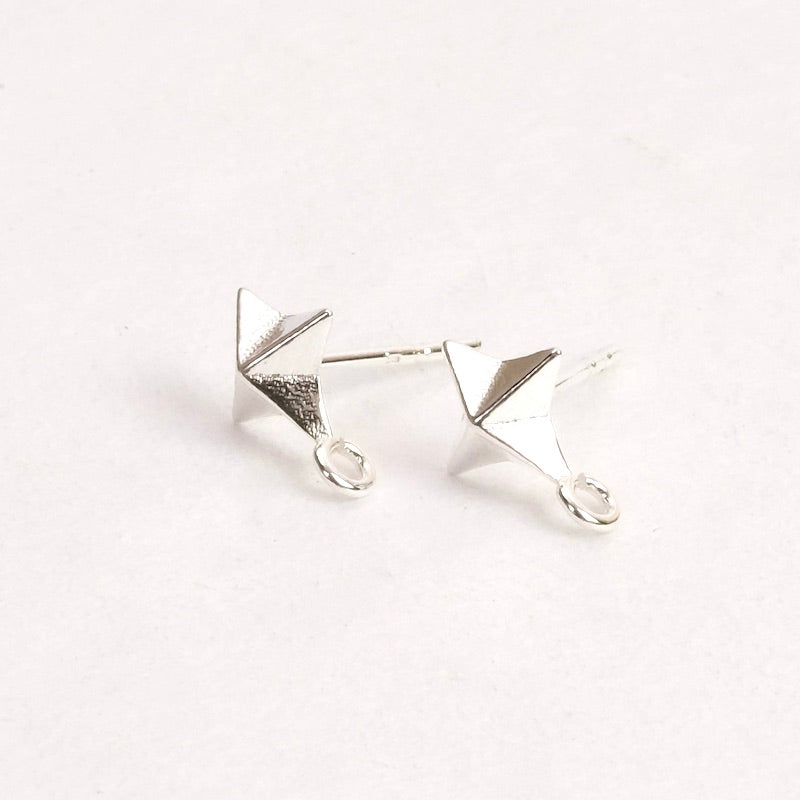  Star stud earrings in sterling silver 925, per pair