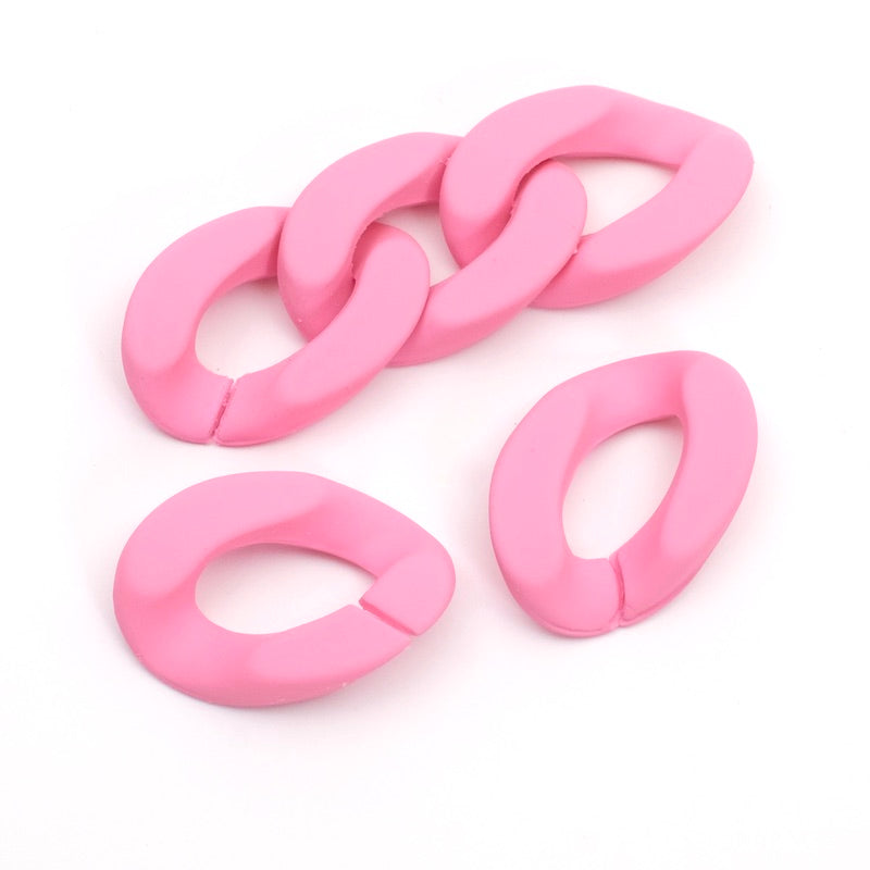 6 links 20x28mm in matte gum pink acetate