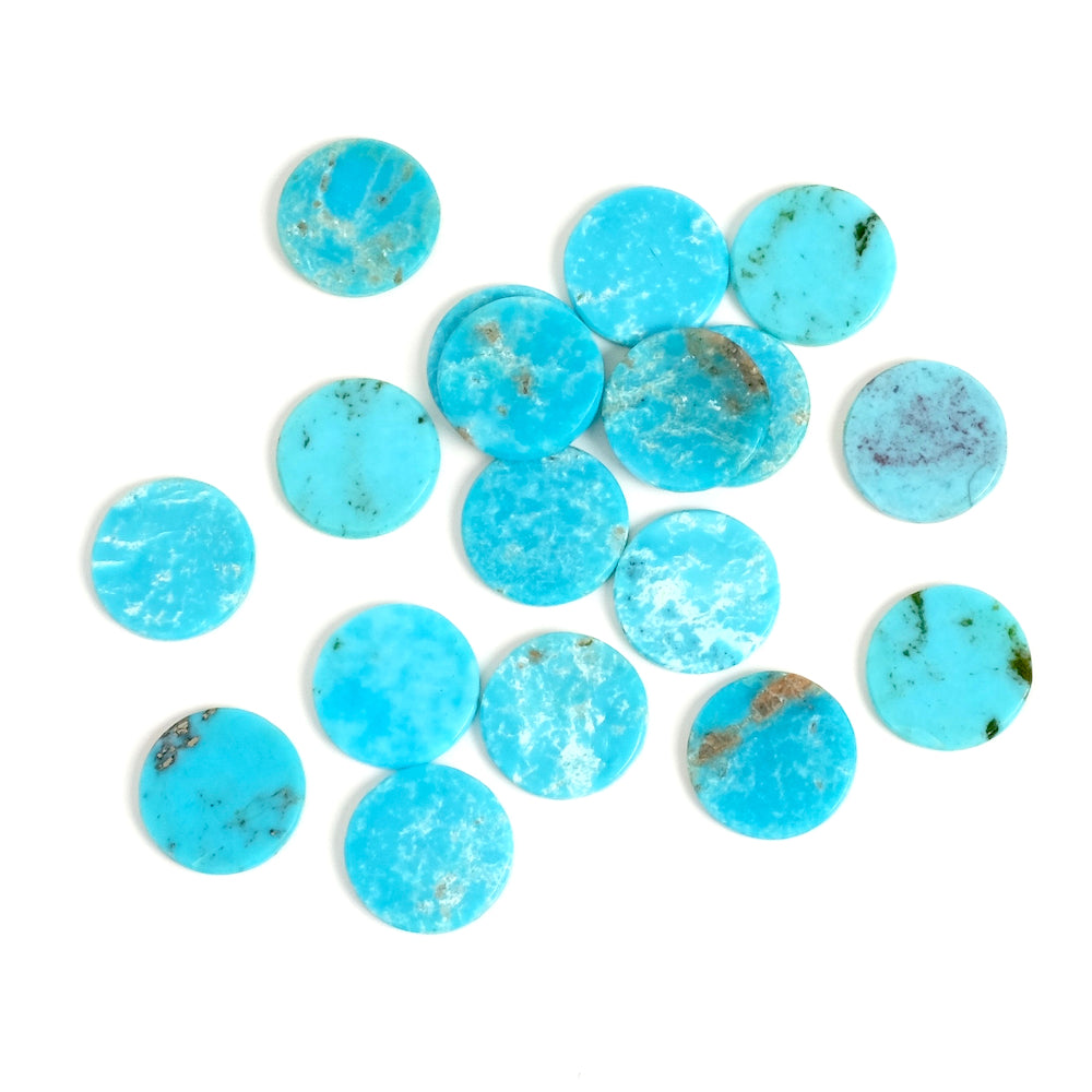 Flat 12mm Arizona Turquoise natural stone cabochon