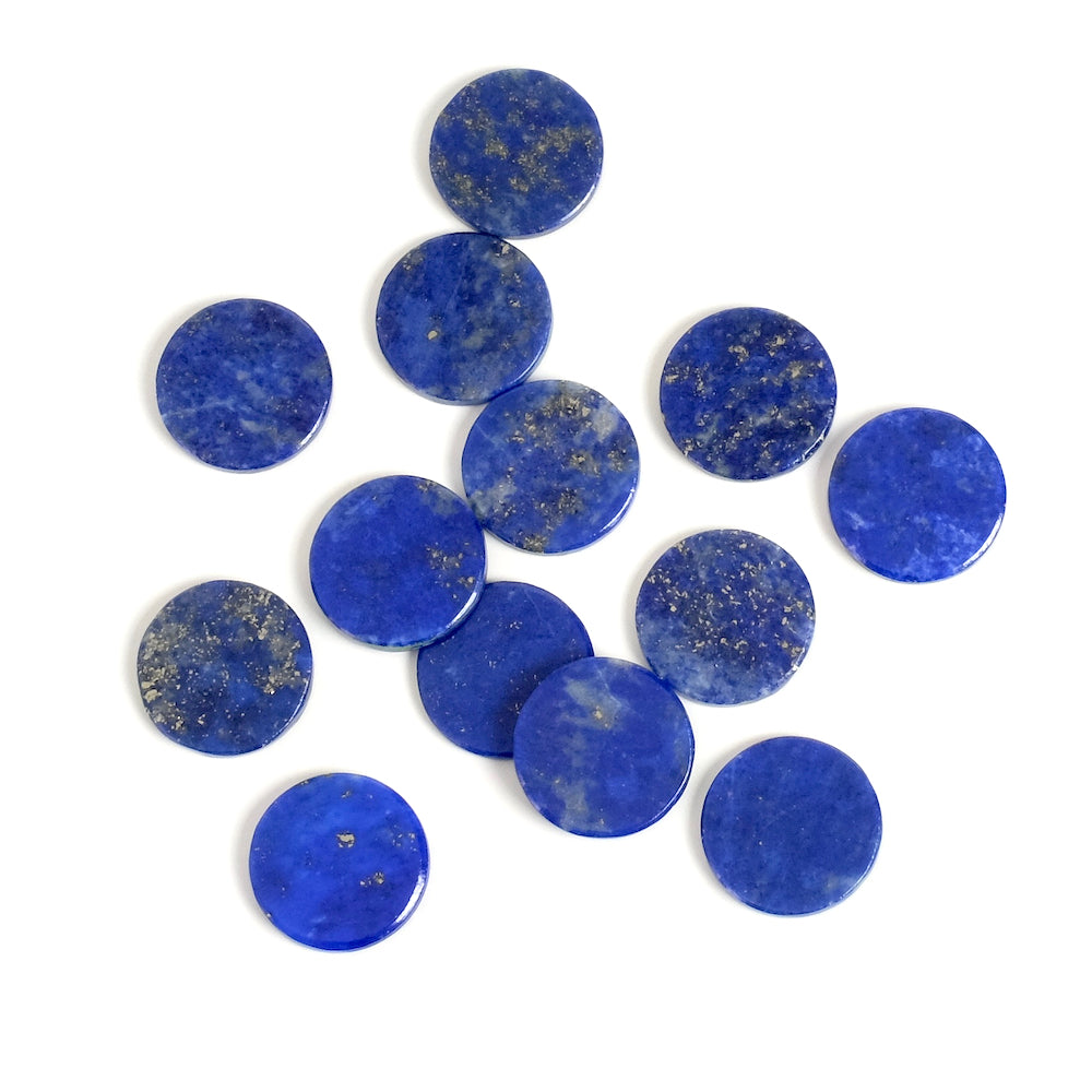 Flat 12mm Lapis Lazuli natural stone cabochon