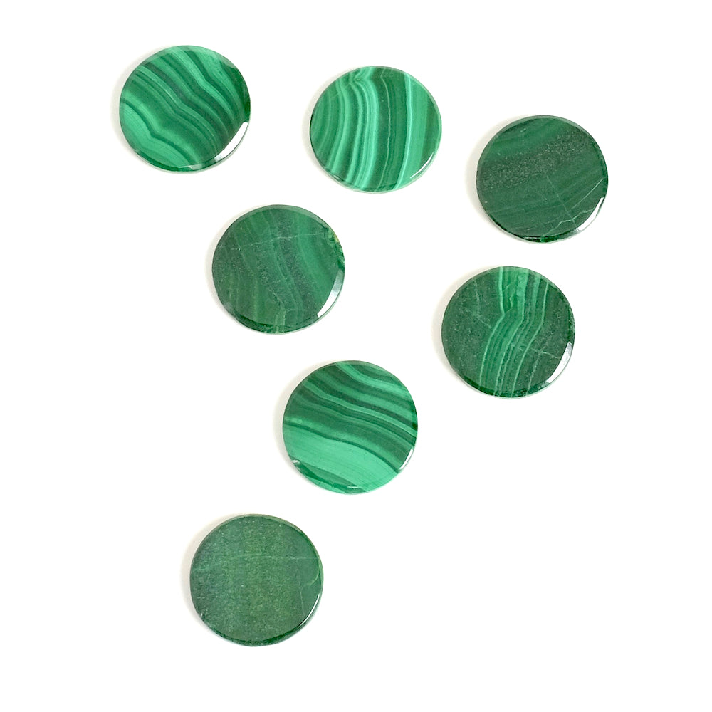 Flat 12mm Malachite natural stone cabochon