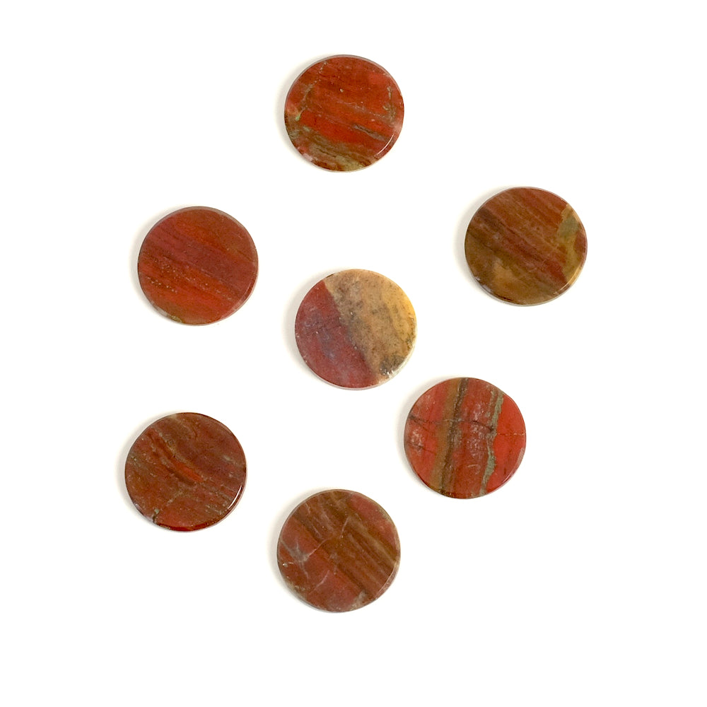 Flat 12mm Red Jasper natural stone cabochon