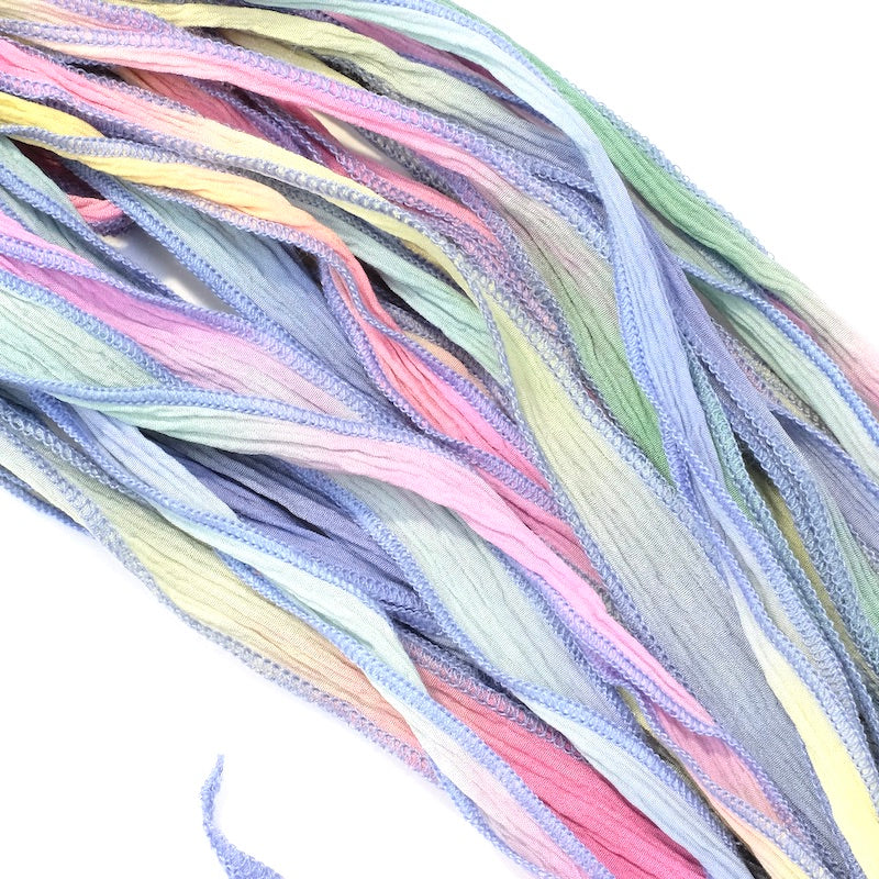 Hand-dyed silk ribbon - Pastel shades