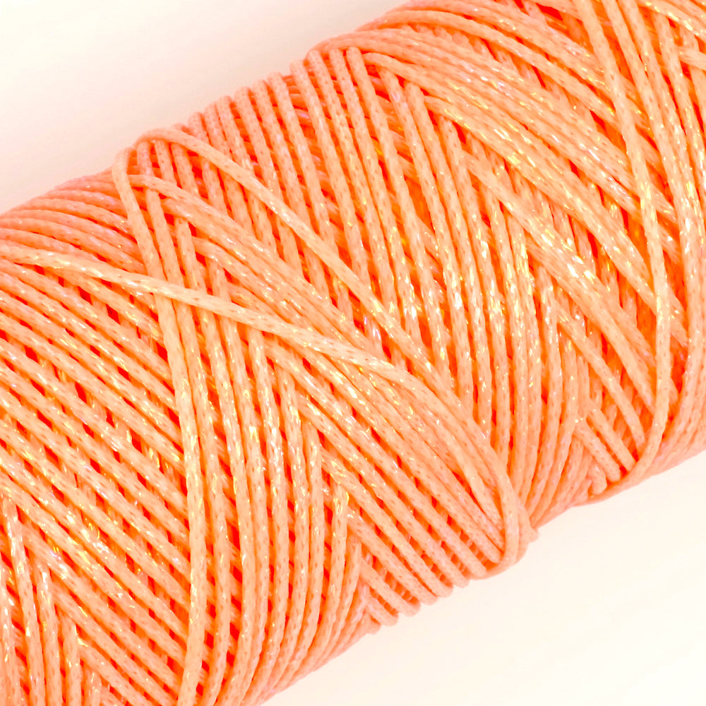 2 meters of Coral AB metallic waxed cord 1mm