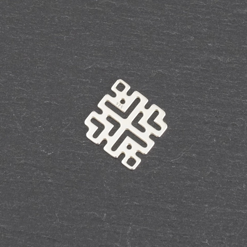Graphic Square Connector in 925 Sterling Silver