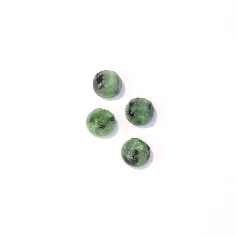 Natural Stone Cabochon 6mm Faceted Ruby in Zoisite Anyolite