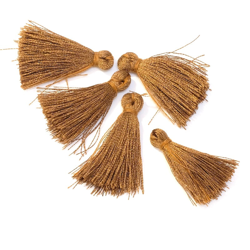 6 Brown 30mm polyester tassels