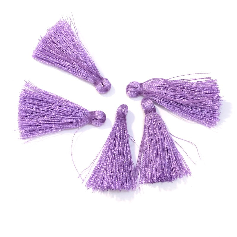 6 Polyester tassels 30mm Violet
