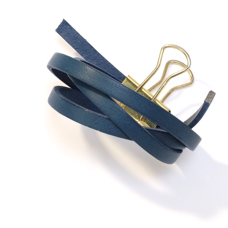 50cm Flat Leather Strap 5mm Duck Blue Premium Quality