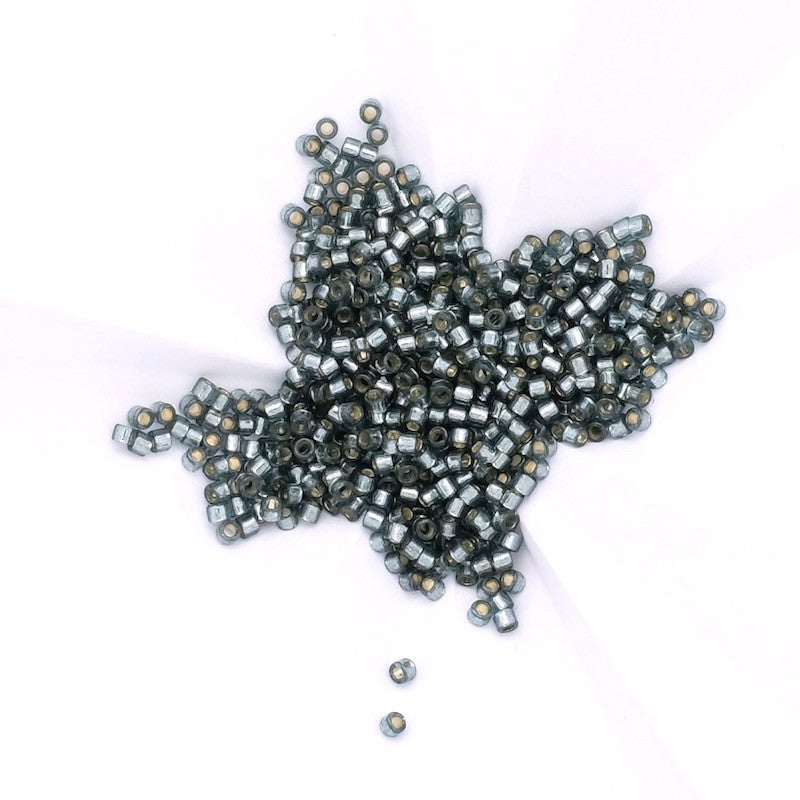 8 grams of Miyuki Délica 11/0 Duracoat S/L Blue steel N°2166 beads 