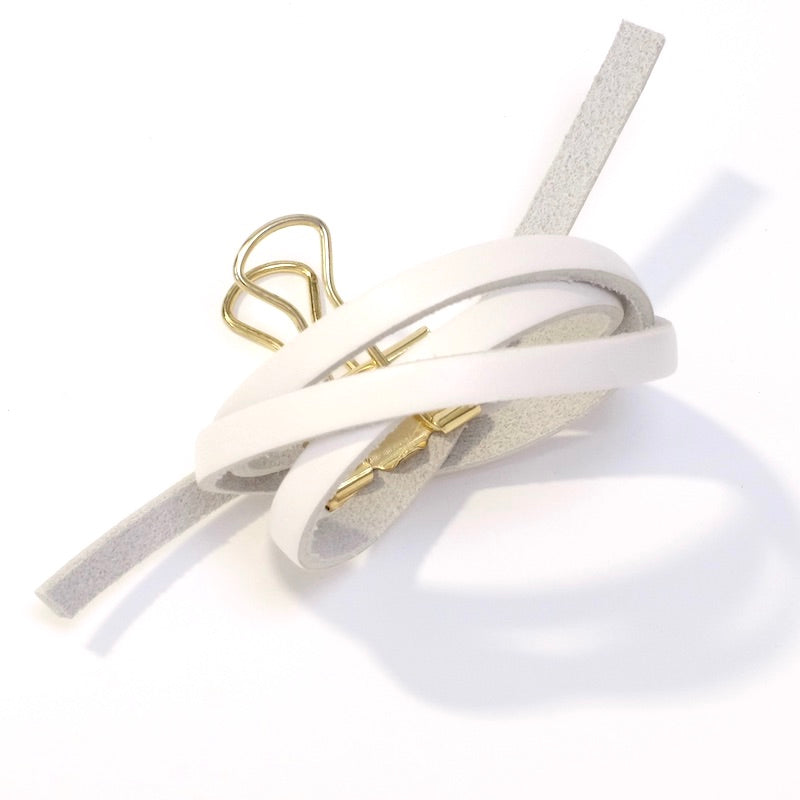 50cm of 5mm Premium Quality Flat Leather Strap - White