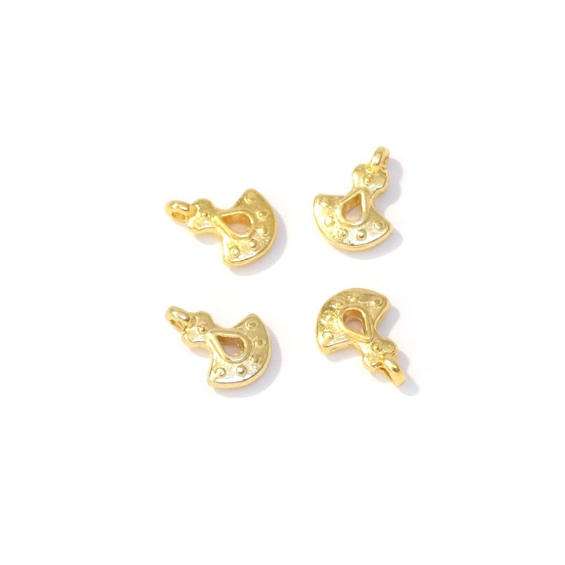 4 Premium 24K gold-plated brass bohemian ethnic pendants