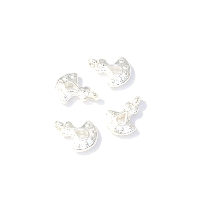 4 Premium 925 silver-plated brass ethnic bohemian pendants