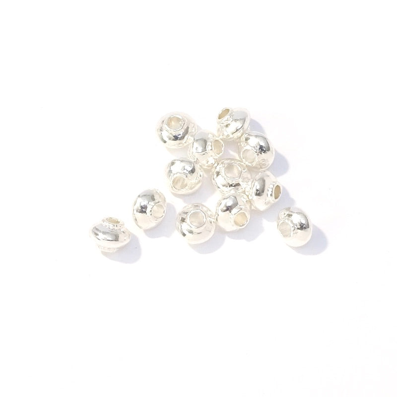 6 Premium 925 Silver Brass 5mm ethnic doughnut beads