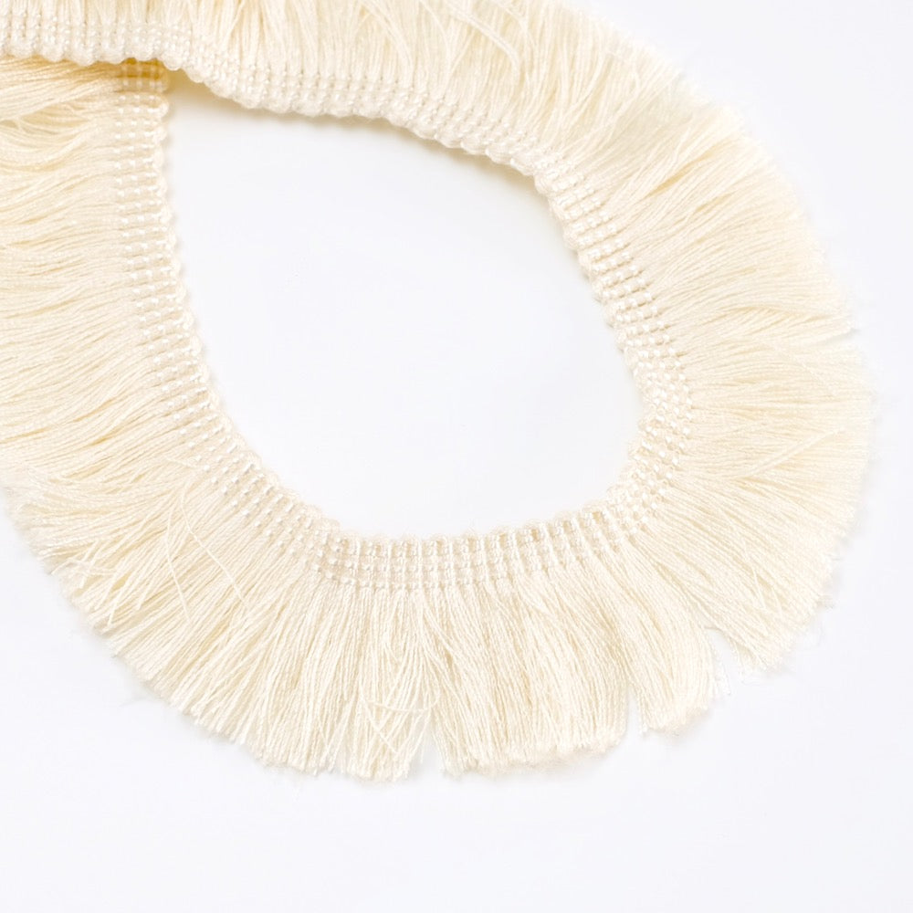 50cm of fringed ribbon for DIY creation, Ivory