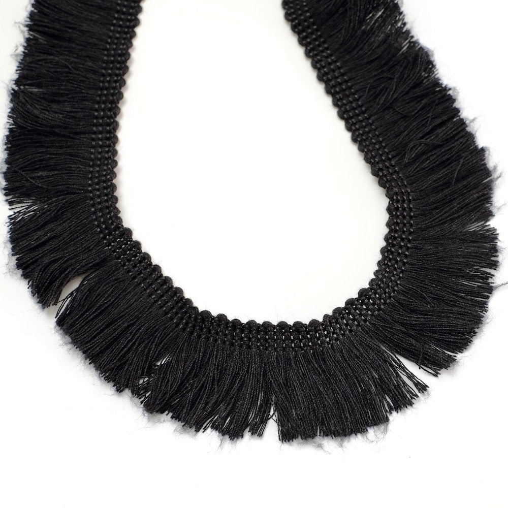 50cm of fringed ribbon for DIY creation, Black